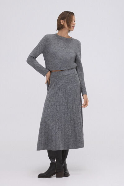 Pedro del Hierro Fantasy quality ribbed skirt Grey