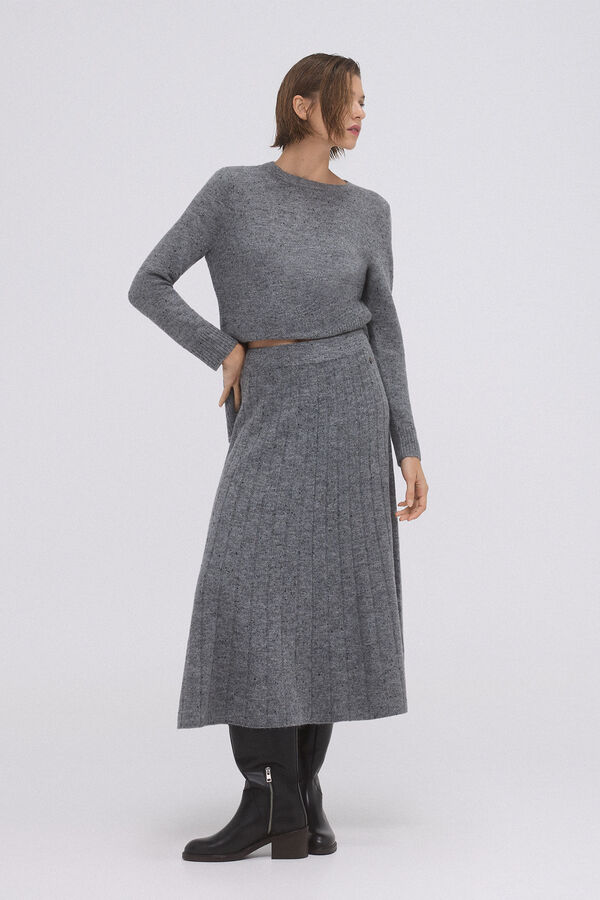 Pedro del Hierro Fantasy quality ribbed skirt Grey