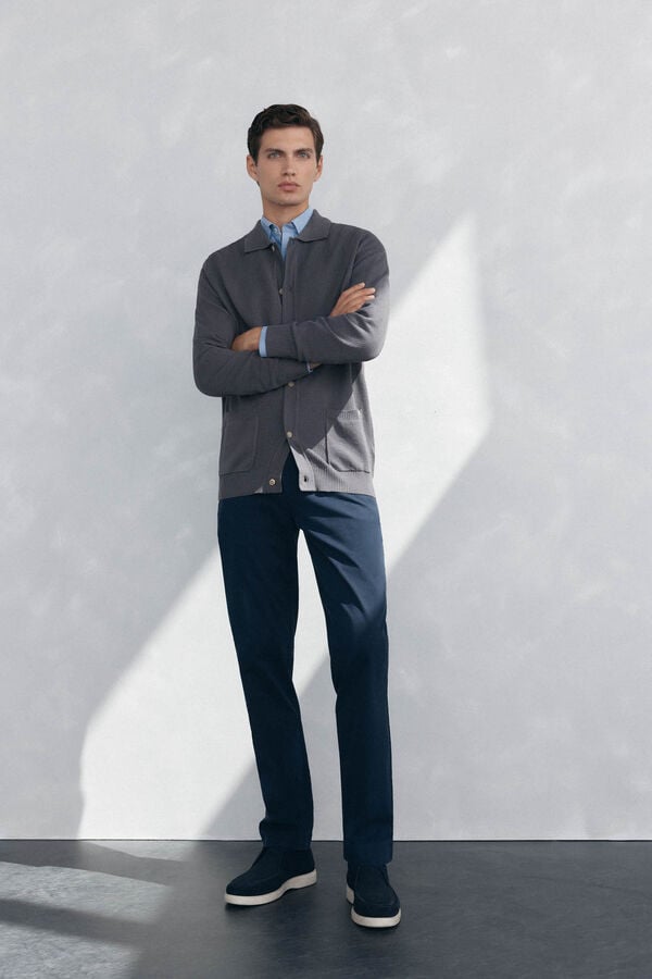 Pedro del Hierro Coloured slim fit 5-pocket trousers. Brown