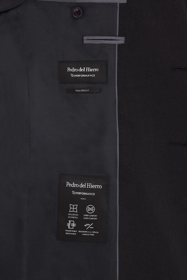 Pedro del Hierro Plain bi-stretch tailored blazer Grey