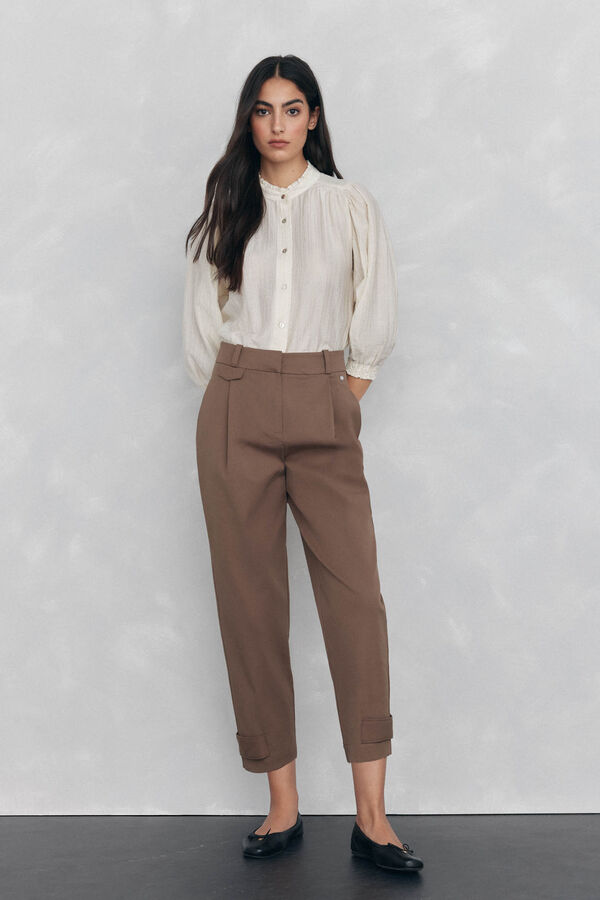 Pedro del Hierro Blusa lisa e solta Beige