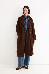 Pedro del Hierro Suede trench coat Brown
