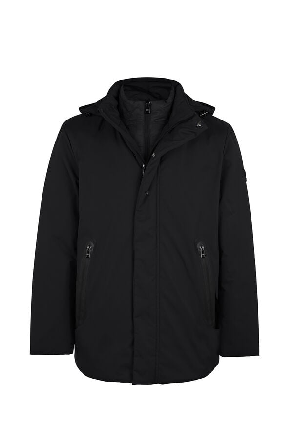 Pedro del Hierro Long technical parka Black