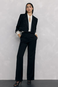 Pedro del Hierro Blouse with feather cuffs