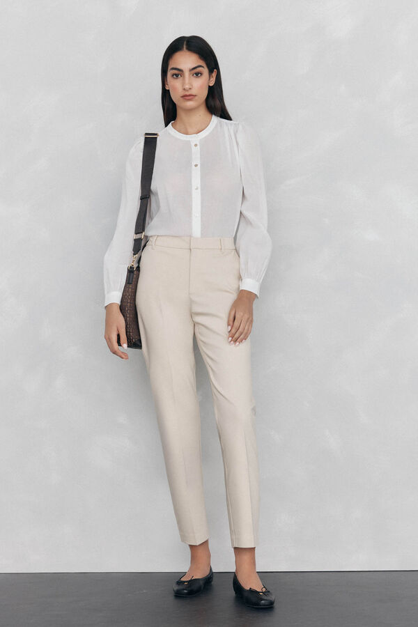 Pedro del Hierro Classic straight pants Beige