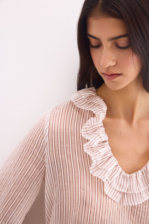 Pedro del Hierro Loose striped blouse Pink