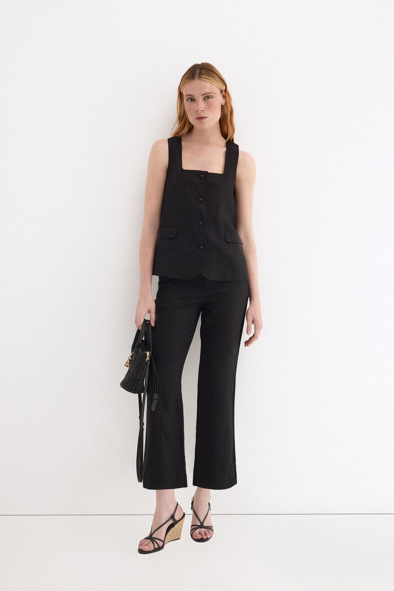 Pedro del Hierro Linen belted gilet