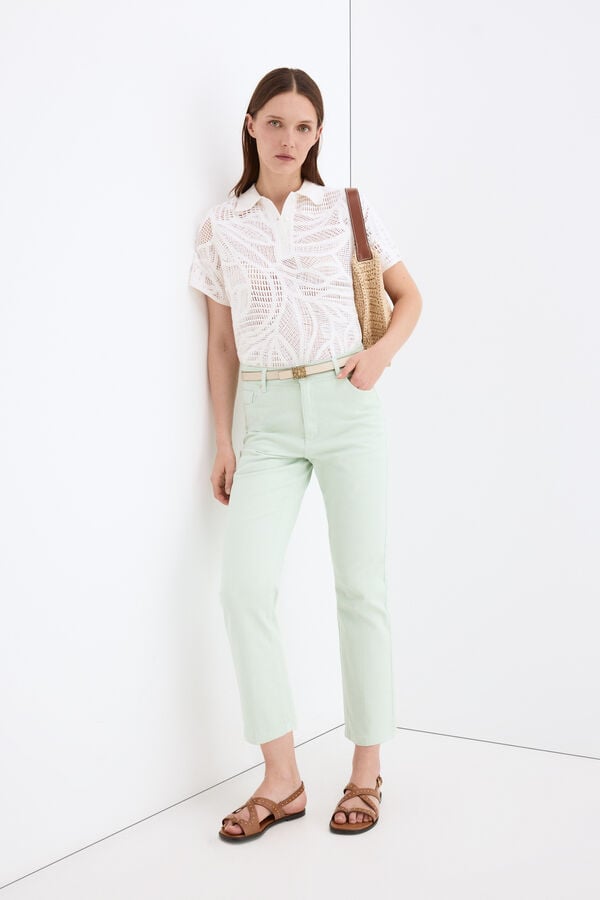 Pedro del Hierro Basic straight capri jeans Turquoise