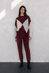 Pedro del Hierro Pantalones pana slim classic Burdeos