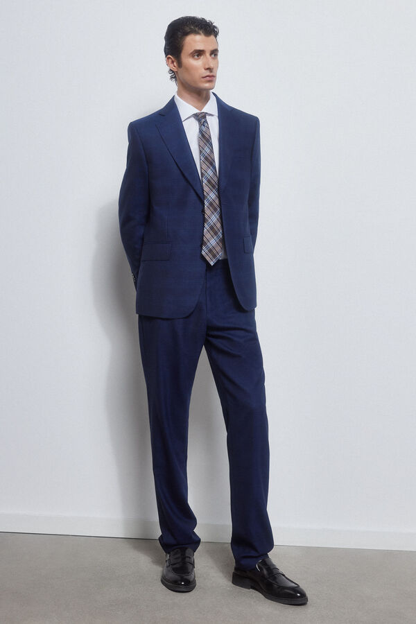 Pedro del Hierro Checked tailored fit trousers Blue