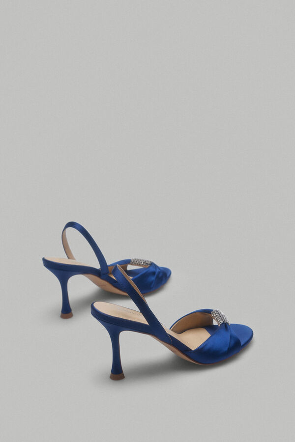 Pedro del Hierro Satin and crystal sandals Blue