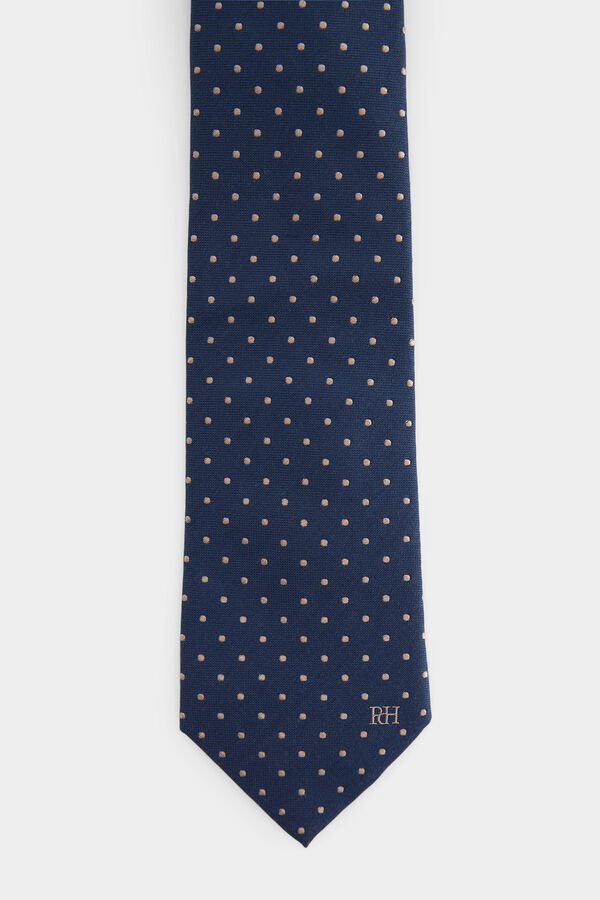 Pedro del Hierro Natural silk tie Blue