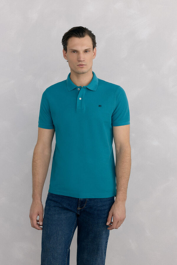 Pedro del Hierro Basic piqué polo shirt Turquoise