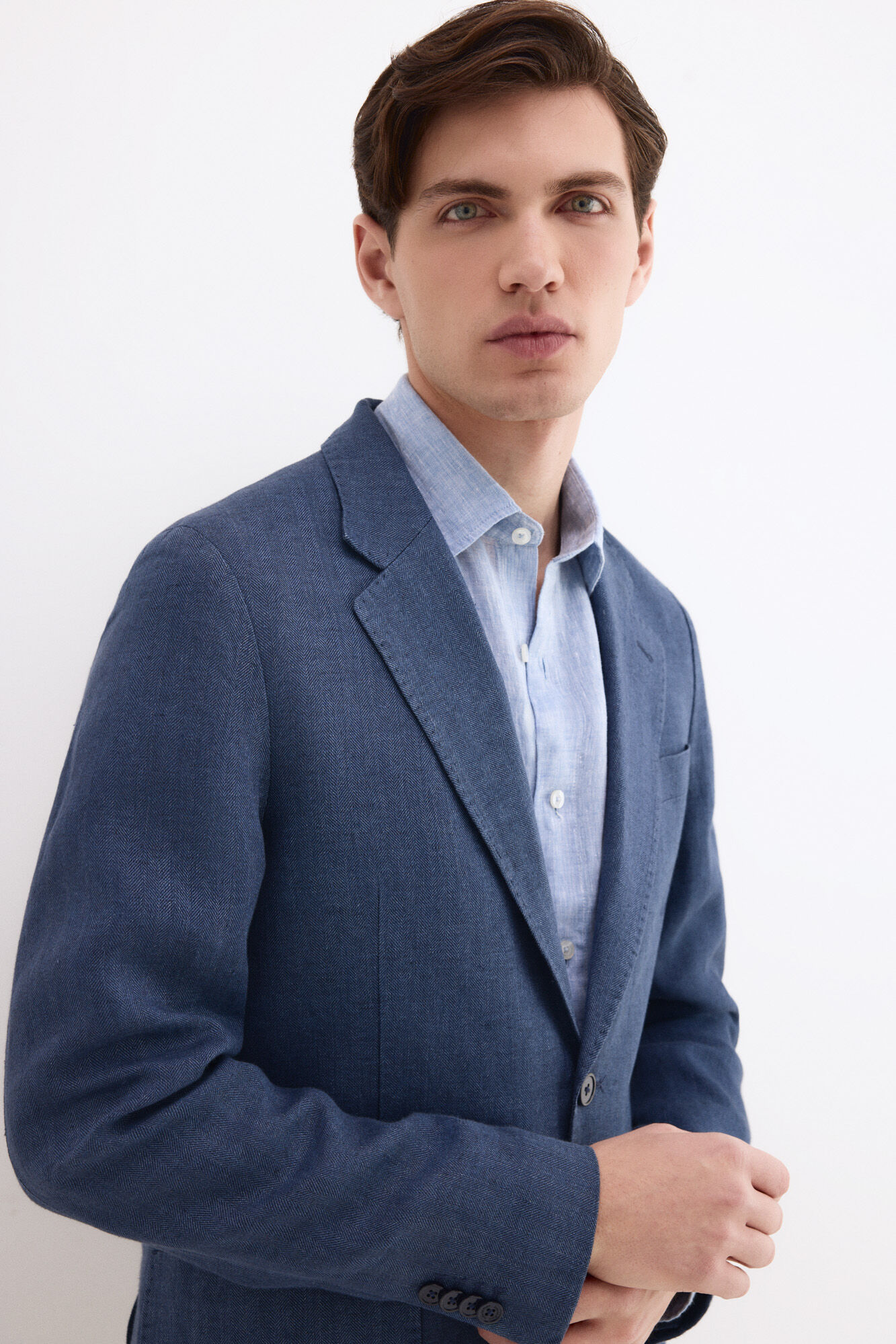 Pedro del Hierro Linen herringbone blazer