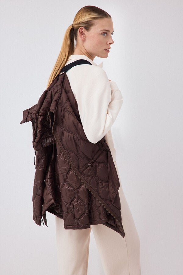 Pedro del Hierro Puffer parka with hood Brown