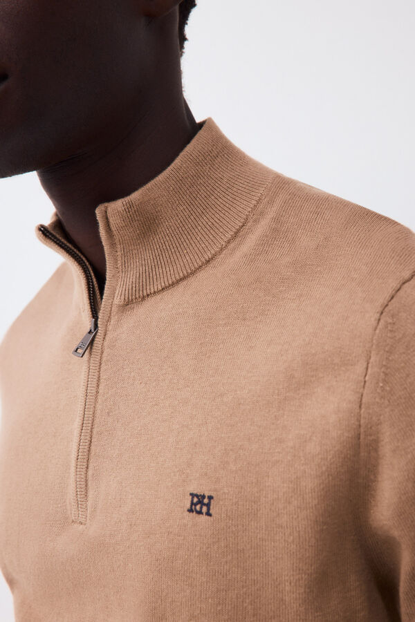 Pedro del Hierro Premium cotton silk cashmere knit jumper Beige