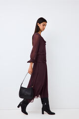 Pedro del Hierro Scarf neckline and draped skirt dress Red