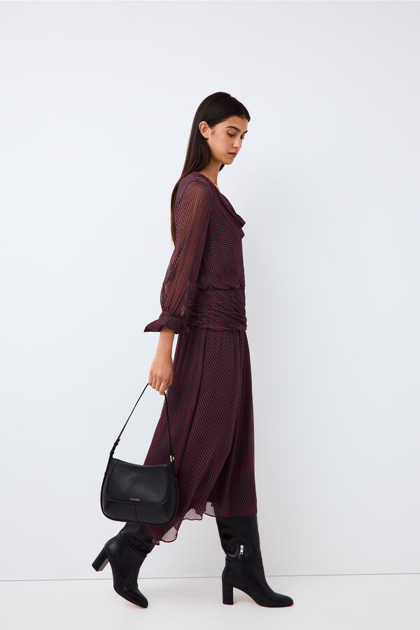 Pedro del Hierro Scarf neckline and draped skirt dress Red