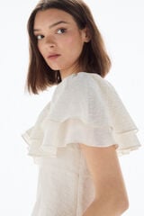 TFP by Tamara Falcó Rustic ruffled top White