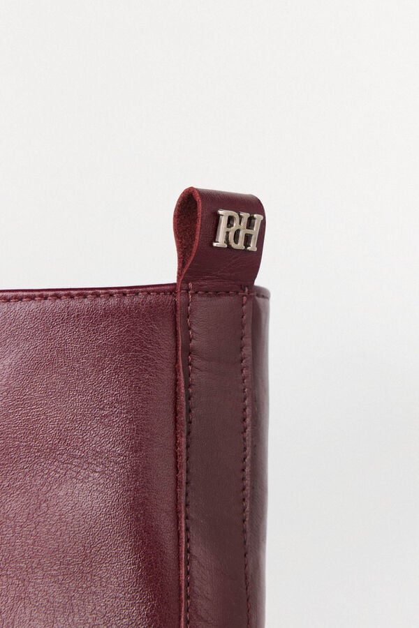 Pedro del Hierro High leather boot Burgundy