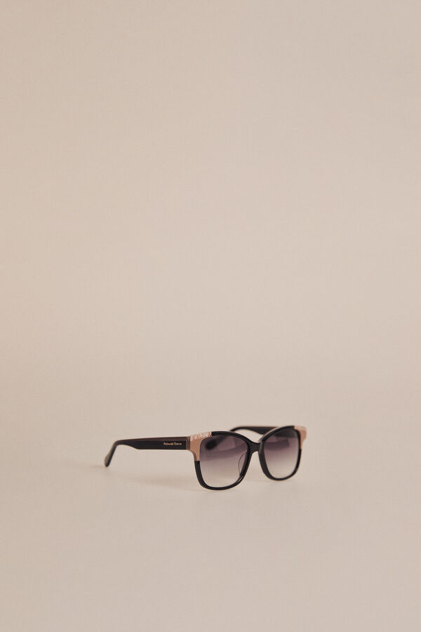 Pedro del Hierro Square colour block black/nude acetate glasses Black