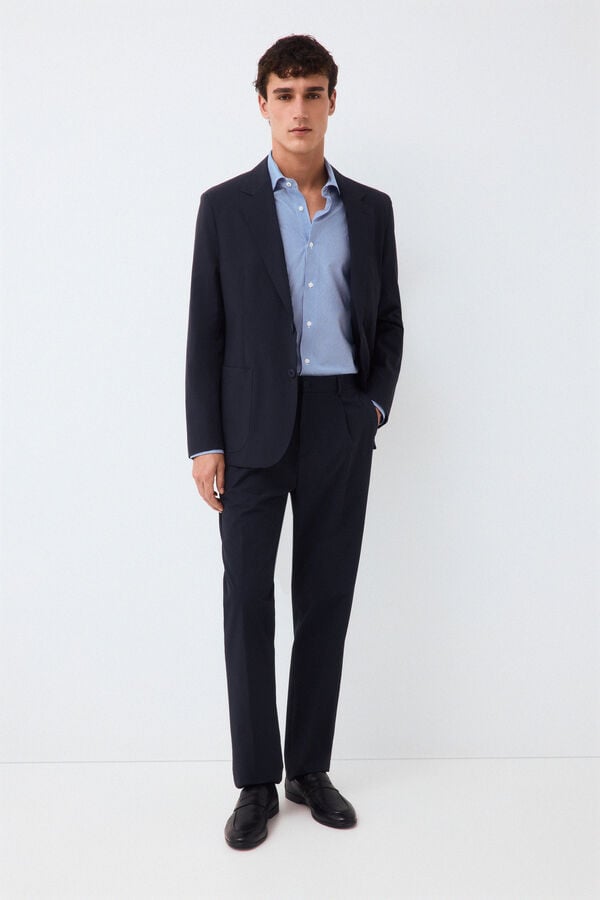 Pedro del Hierro Striped jersey-knit shirt Blue
