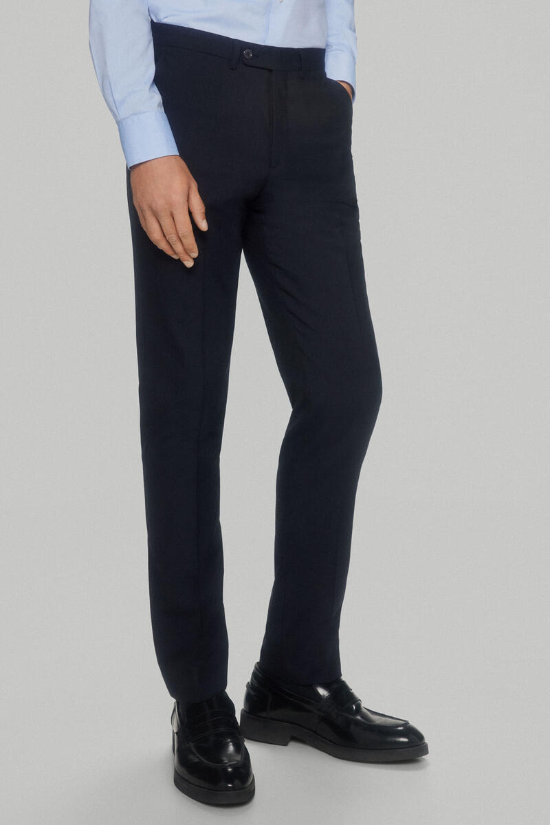 Pedro del Hierro Navy slim fit bi-stretch trousers Blue