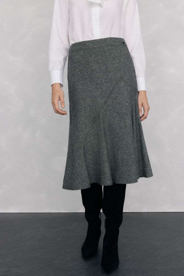 Pedro del Hierro Skirt cuts with hem hem Grey
