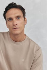 Pedro del Hierro Mercerized T-shirt Beige