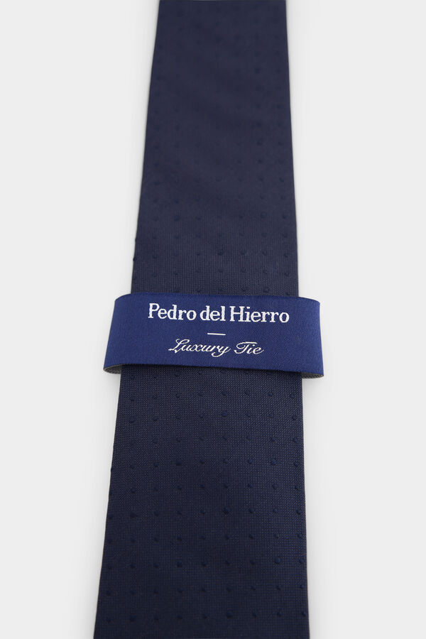 Pedro del Hierro Gravata em seda natural Azul