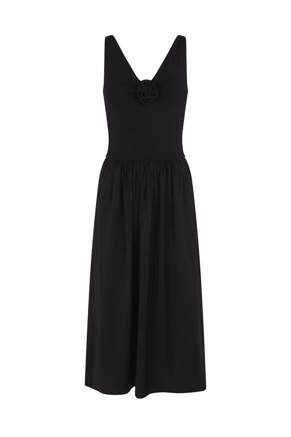 Pedro del Hierro Floral combination dress Black