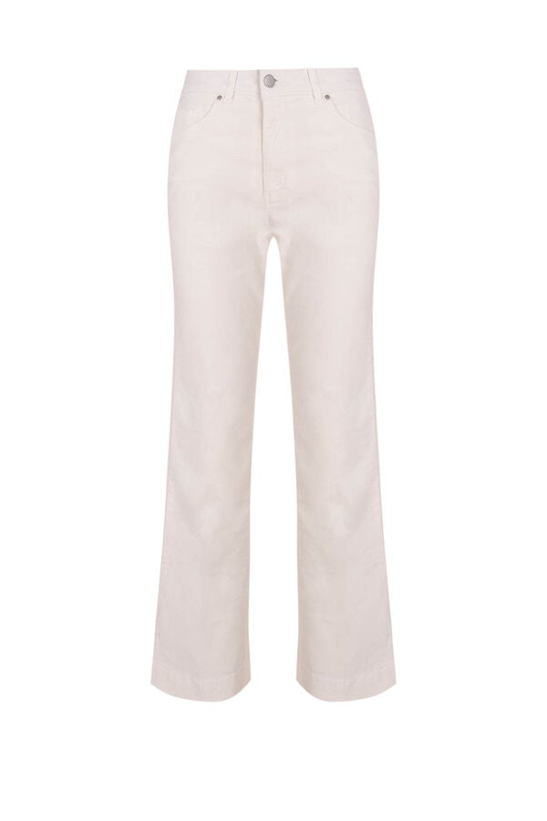 Pedro del Hierro Flare cropped velvet pants Ecru