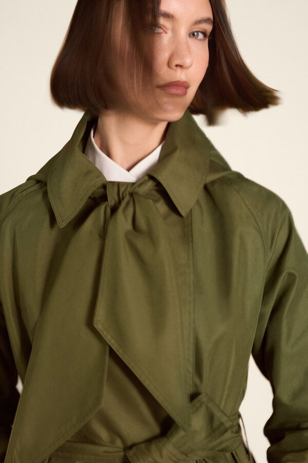 TFP by Tamara Falc&oacute; Long hooded trench coat Green
