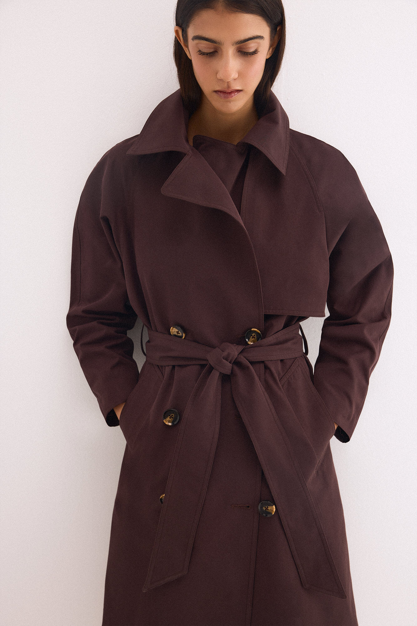 Pedro del Hierro Long plain trench coat