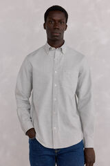 Pedro del Hierro Plain Brushed Oxford Shirt Grey