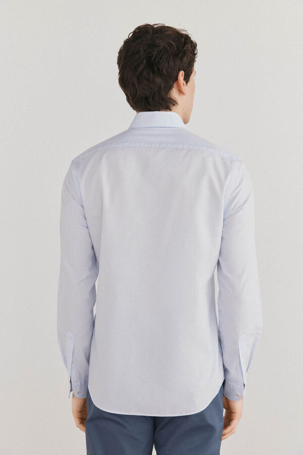 Pedro del Hierro Easy iron plaid shirt + anti-odor slim fit Blue