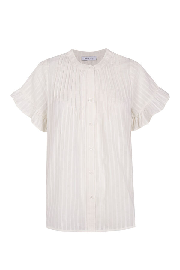 Pedro del Hierro Romantic blouse in patterned fabric Ecru