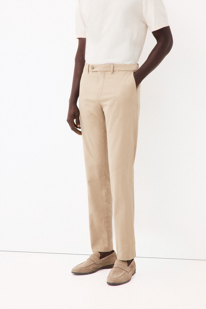 Pedro del Hierro Lightweight structure slim chinos Beige