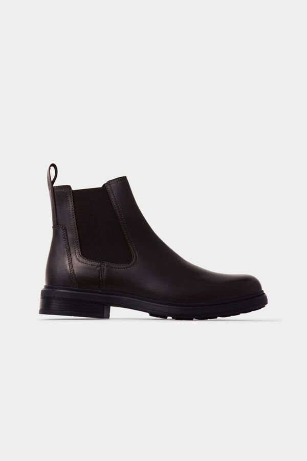 Pedro del Hierro Leather elasticated side ankle boot Brown