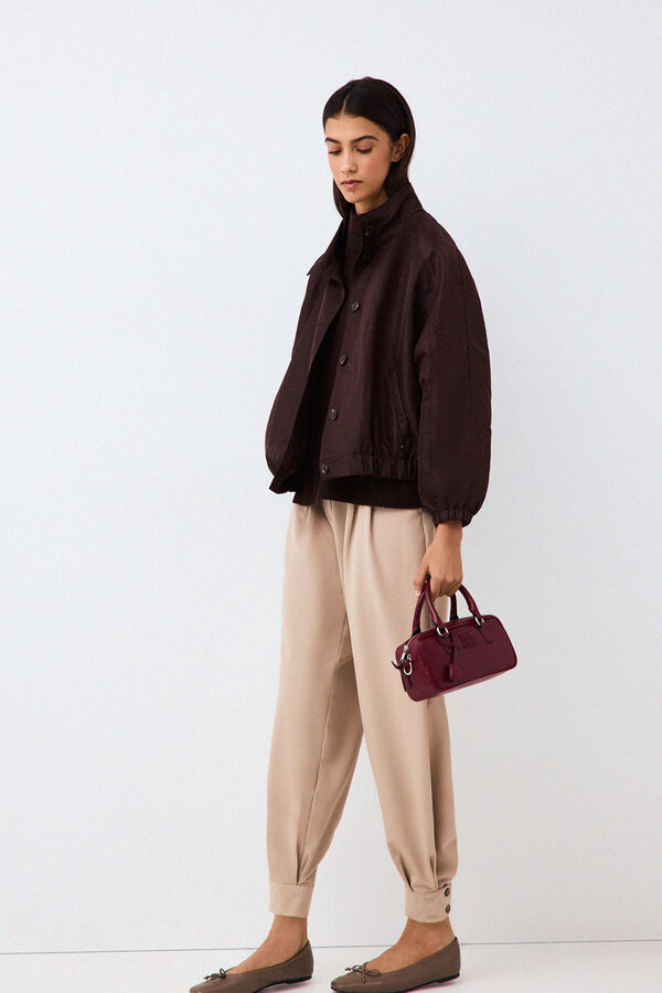Pedro del Hierro Chocolate brown bomber jacket Brown