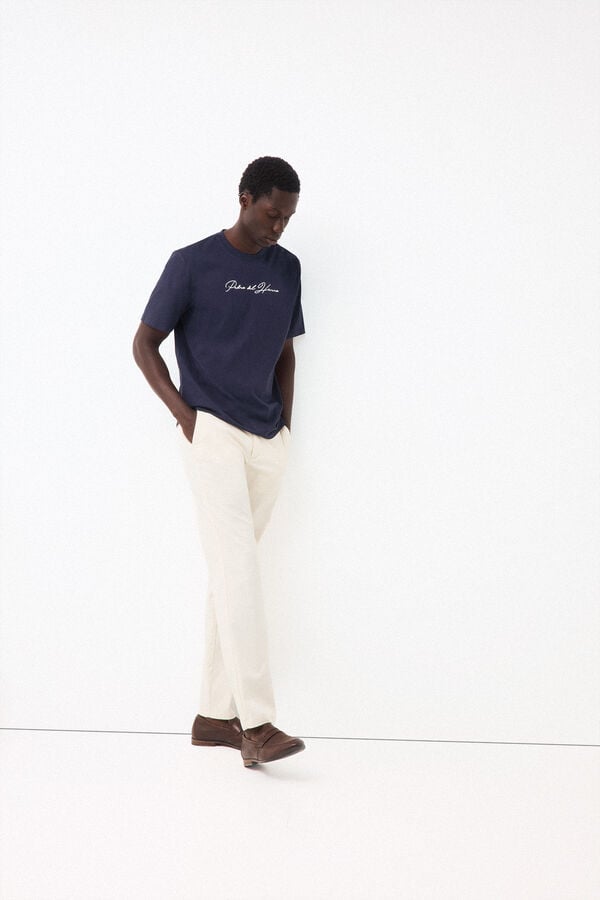 Pedro del Hierro Camiseta logo texto Azul