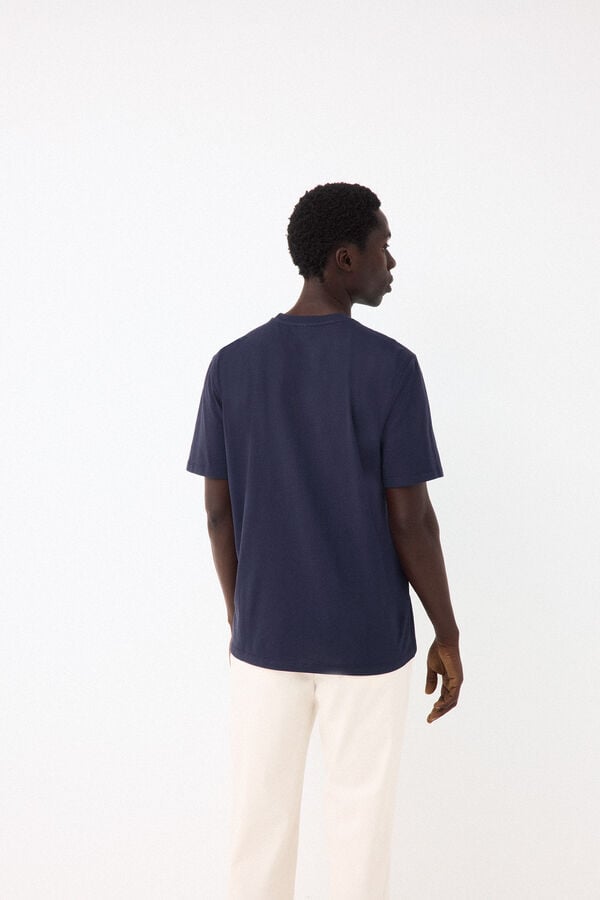 Pedro del Hierro Camiseta logo texto Azul