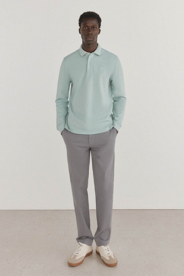 Pedro del Hierro Essential long-sleeved polo shirt Blue