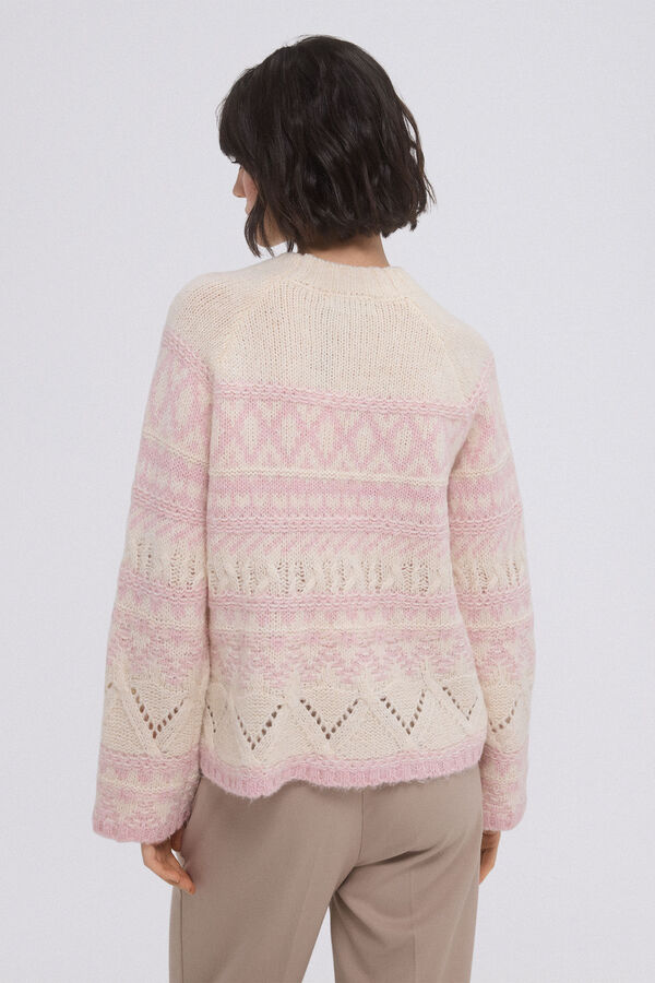 Pedro del Hierro Two-tone jacquard jumper Pink