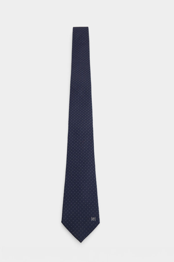 Pedro del Hierro Natural silk tie Blue