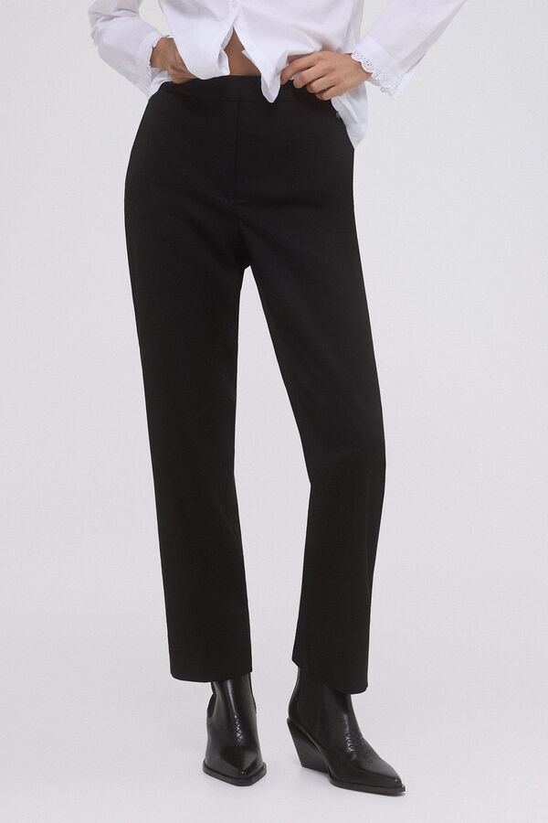 Pedro del Hierro Pantalón recto trabilla Negro