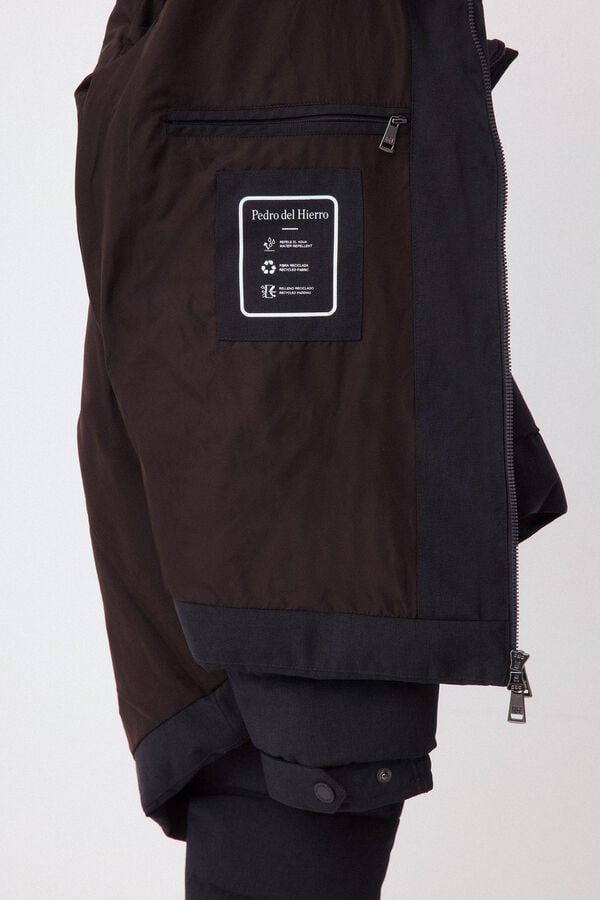 Pedro del Hierro Grey melange fabric puffer jacket Grey