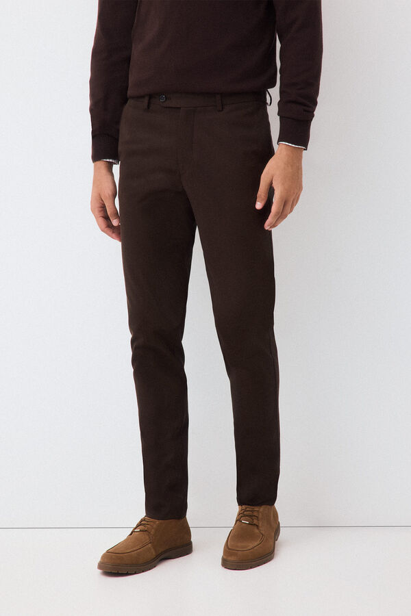 Pedro del Hierro Oversized slim chinos Brown