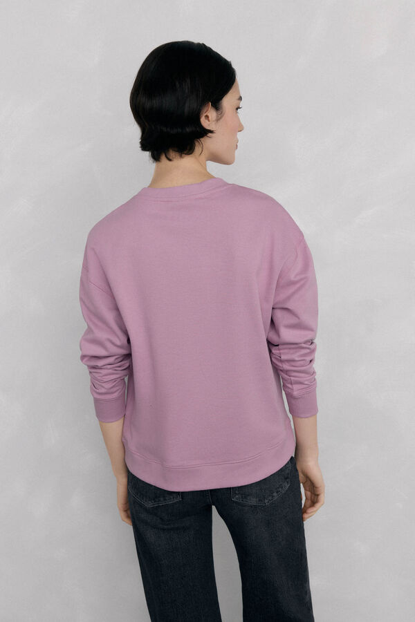 Pedro del Hierro Rhinestone logo sweatshirt Purple