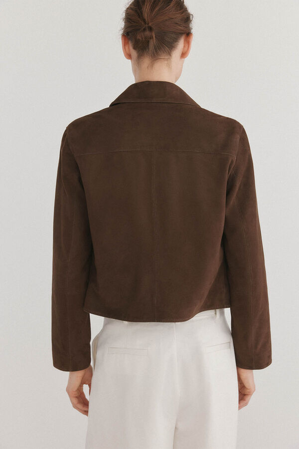 Pedro del Hierro Short suede jacket Brown